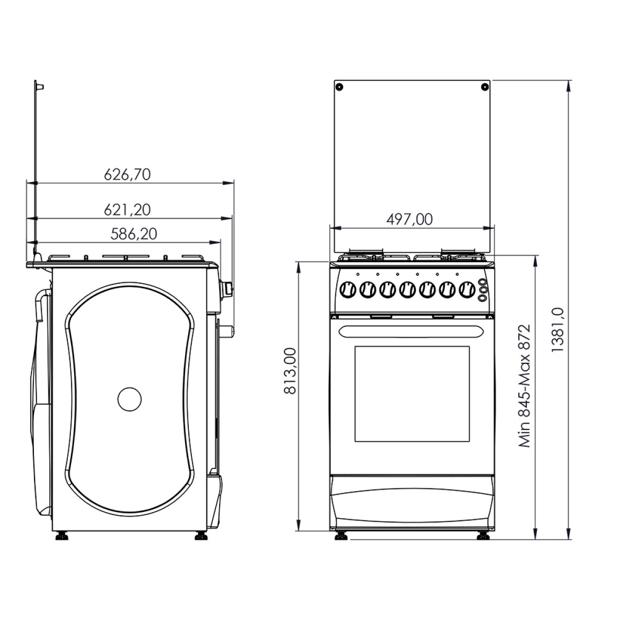 Плита газовая белая Grunhelm G4FG5612W
