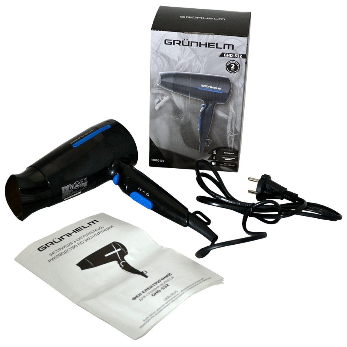 Фен для сушки волосся Grunhelm GHD-532