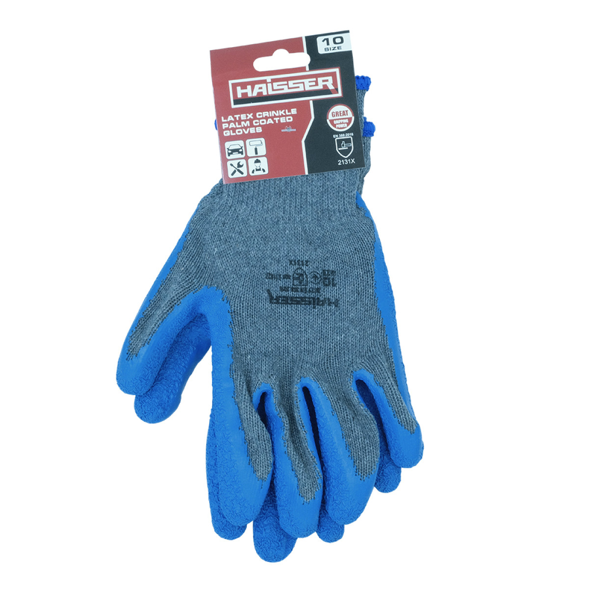 Рукавички поліестер з латексним покриттям розмір 8 Haisser 211438
