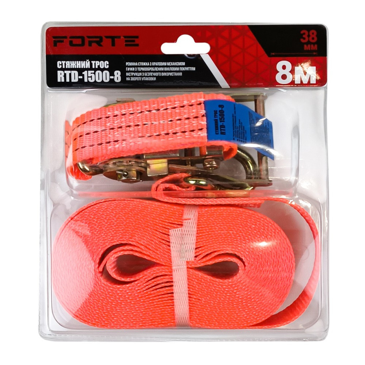 Стяжной трос RTD-1500-8 38 мм*8 м Forte