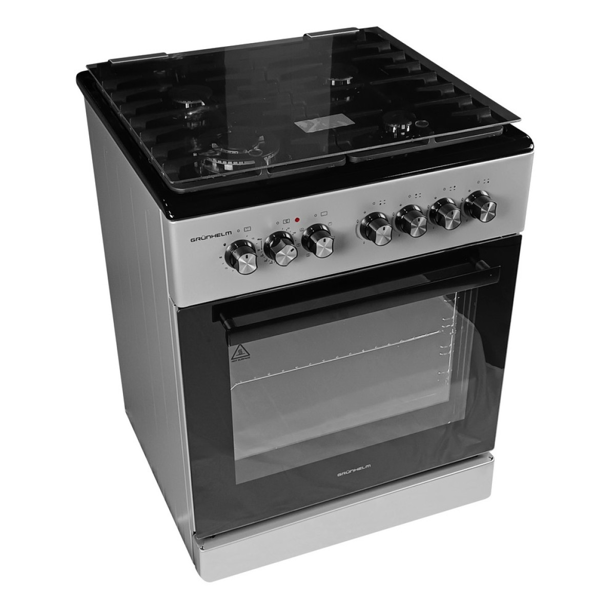 Плита газоелектрична Grunhelm F661234GB сіро-чорна