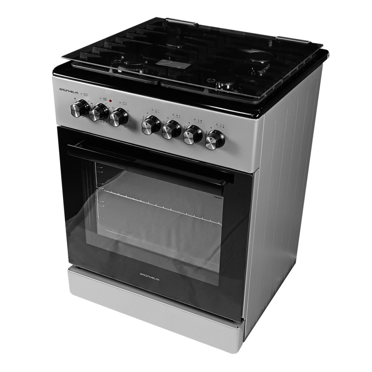 Плита газоелектрична Grunhelm F661234GB сіро-чорна