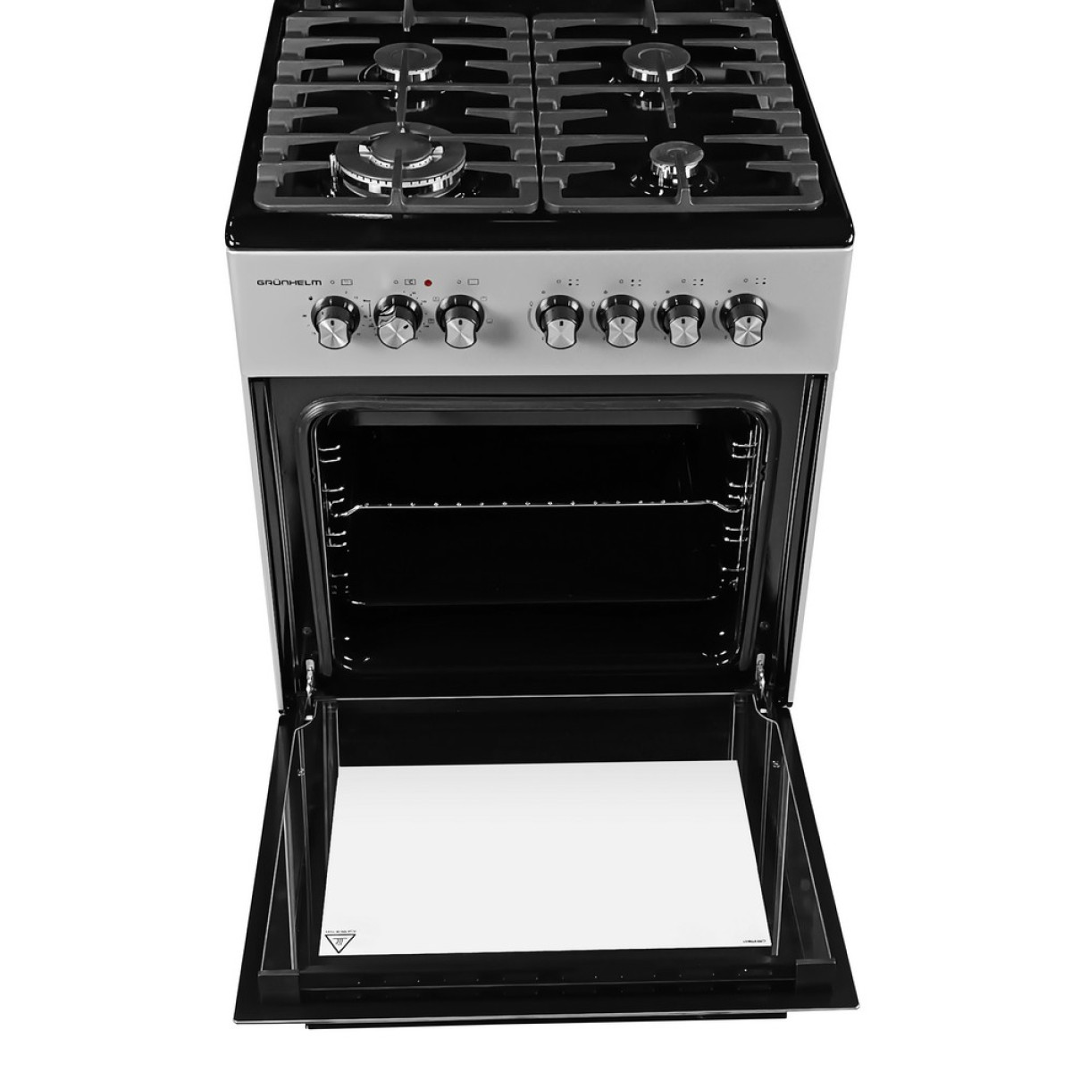 Плита газоелектрична Grunhelm F661234GB сіро-чорна