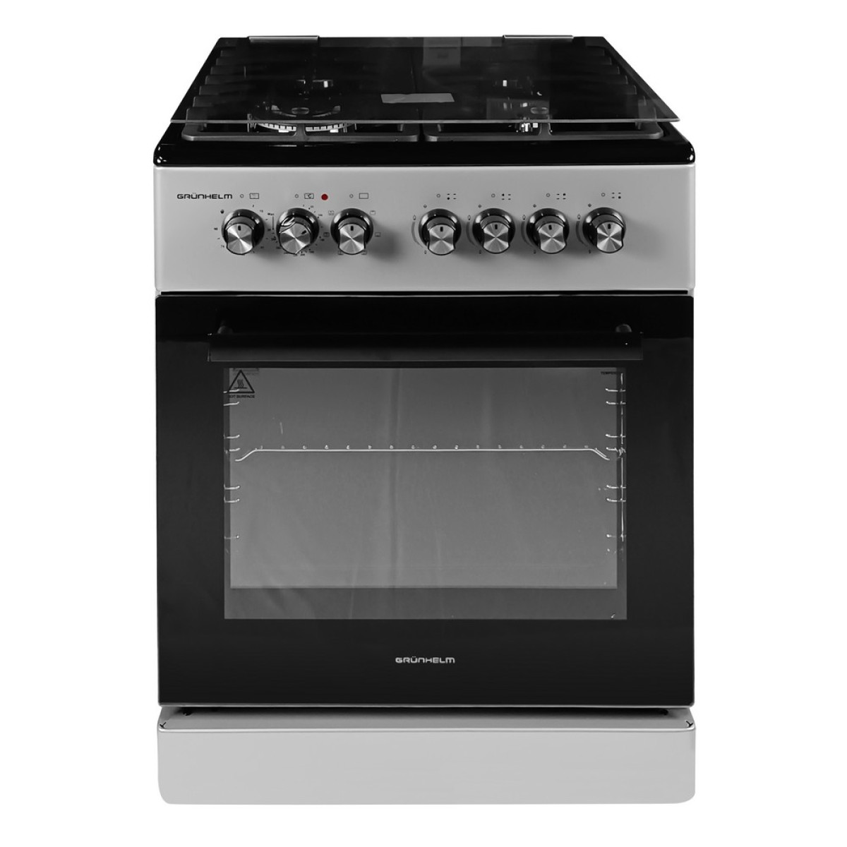 Плита газоелектрична Grunhelm F661234GB сіро-чорна