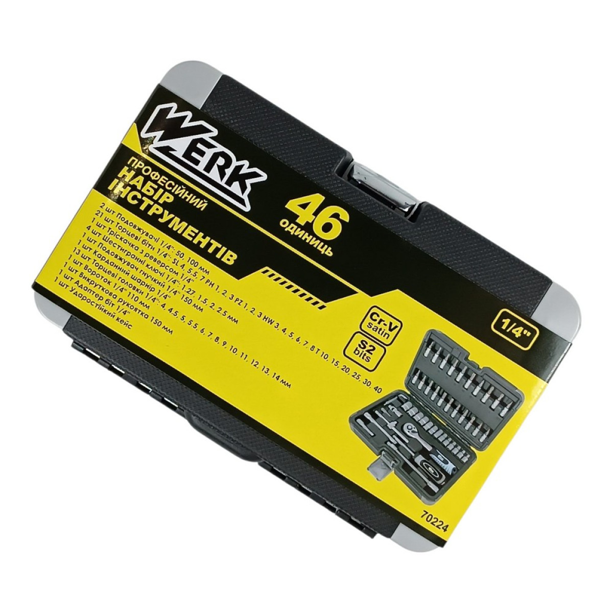 Набір інструментів професійний 1/4" 46 од. WERK 70224