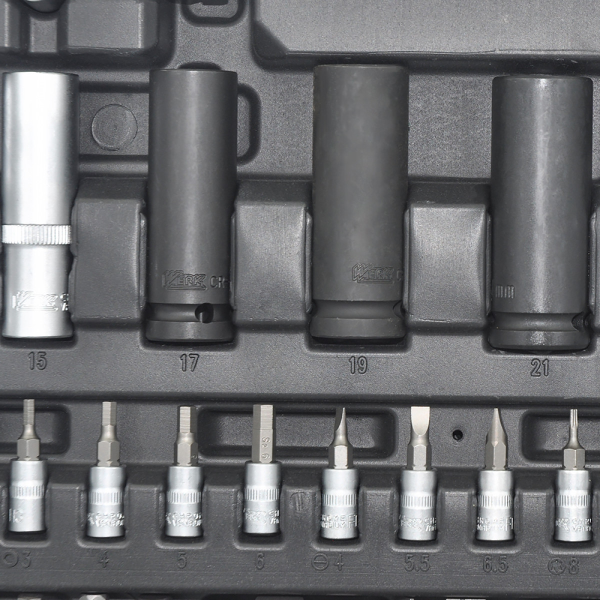 Набір інструментів професійний 1/2" і 1/4" 110 од. WERK 70221