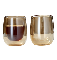 Набор стаканов GOLD (2 ШТ) VТ-5407-250 с двойным дном 250 мл.