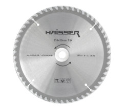 Диск пильний по алюмінію - 210х30/54 зуб Haisser