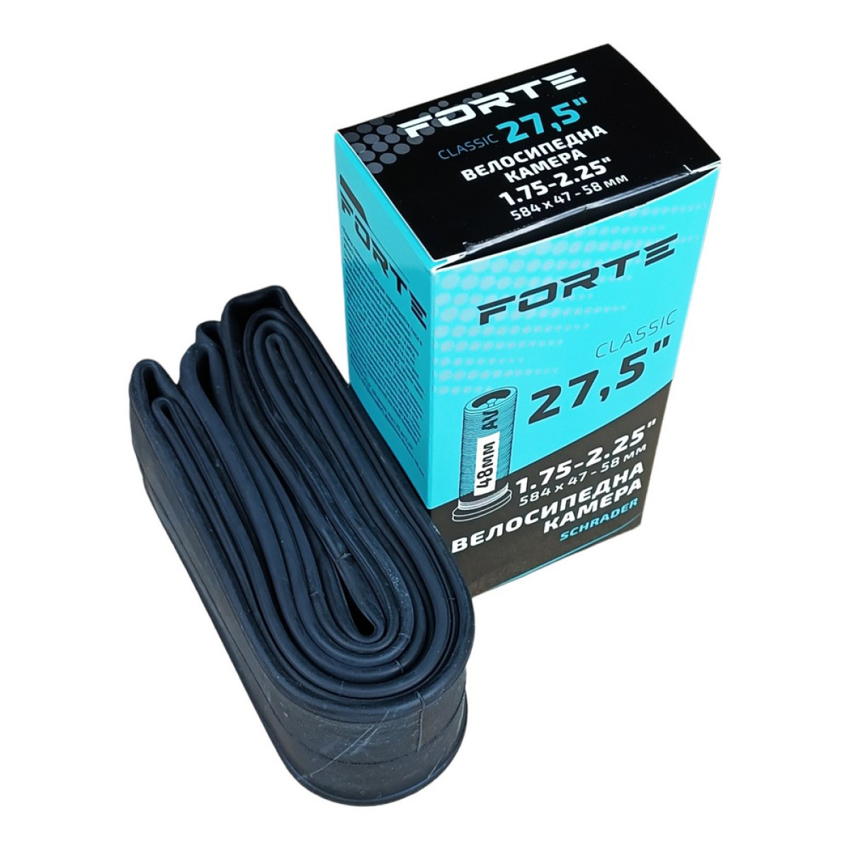 Велокамера FORTE Classic 27.5" х 1.75-2.25 AV Schrader 48 мм
