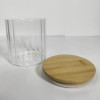 Ємність скляна з дерев'яною кришкою (кругла смугаста) VT-7607 Vittora 700 мл