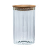 Ємність скляна з дерев'яною кришкою (кругла смугаста) VT-7611 Vittora 1100 мл