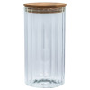 Ємність скляна з дерев'яною кришкою (кругла смугаста) VT-7613 Vittora 1300 мл