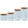 Ємність скляна з дерев'яною кришкою (кругла смугаста) VT-7613 Vittora 1300 мл