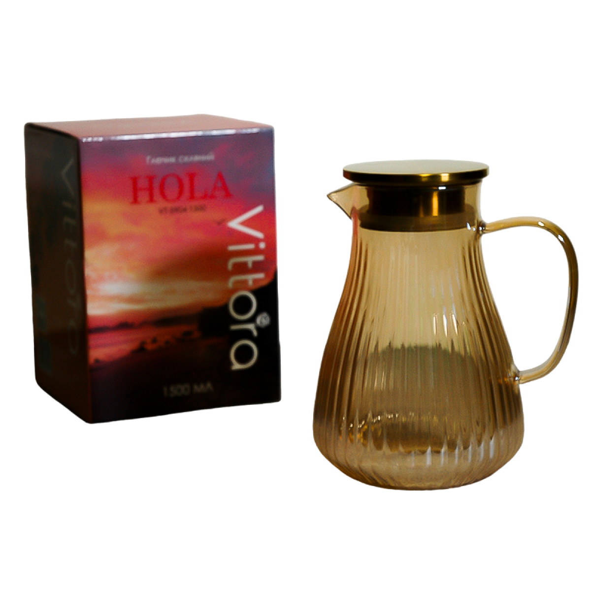 Кувшин стеклянный VT-5904-1500 Hola VITTORA, 1,5L VITTORA