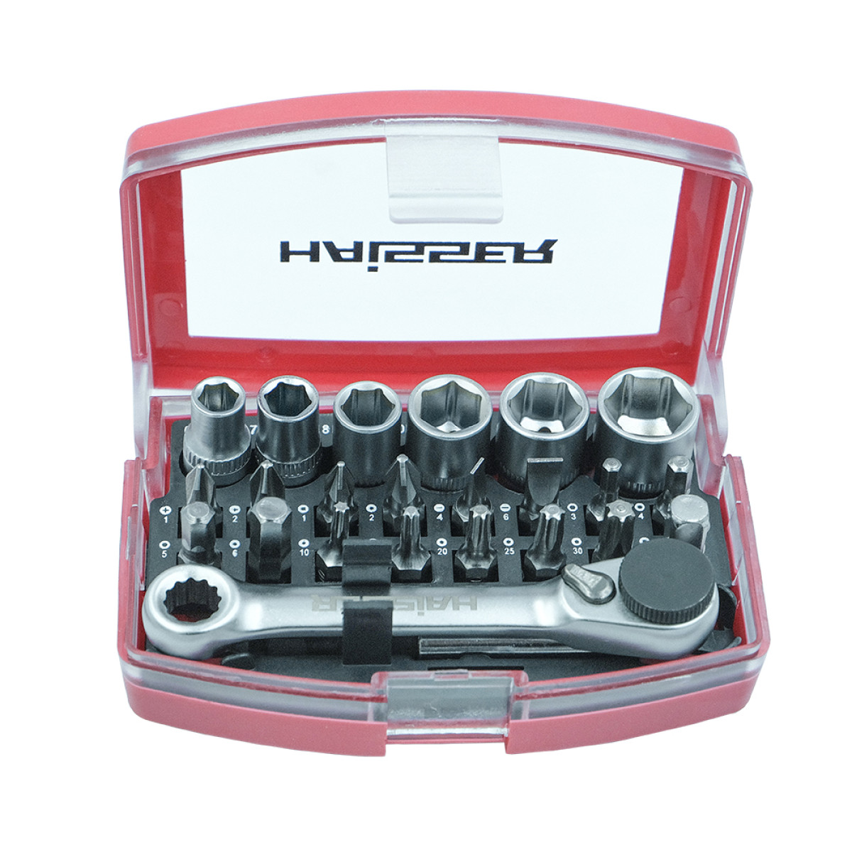 Набір головок торцевих з тріскачкою 1/4" 24 од. Haisser 70252
