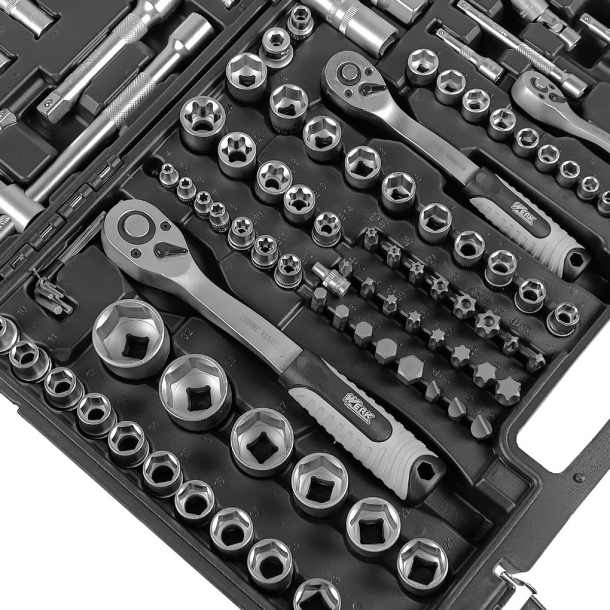 Набір інструментів професійний 1/2", 3/8" і 1/4" 172 од. WERK 70251