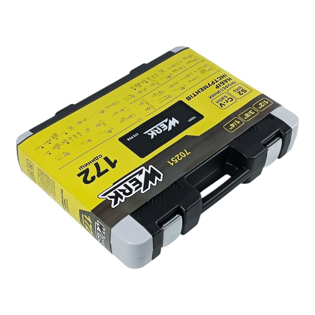 Набір інструментів професійний 1/2", 3/8" і 1/4" 172 од. WERK 70251