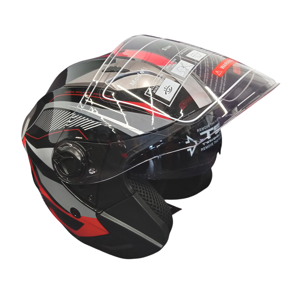 Мотошолом FORTE BLD-708 Чорно-червоний L