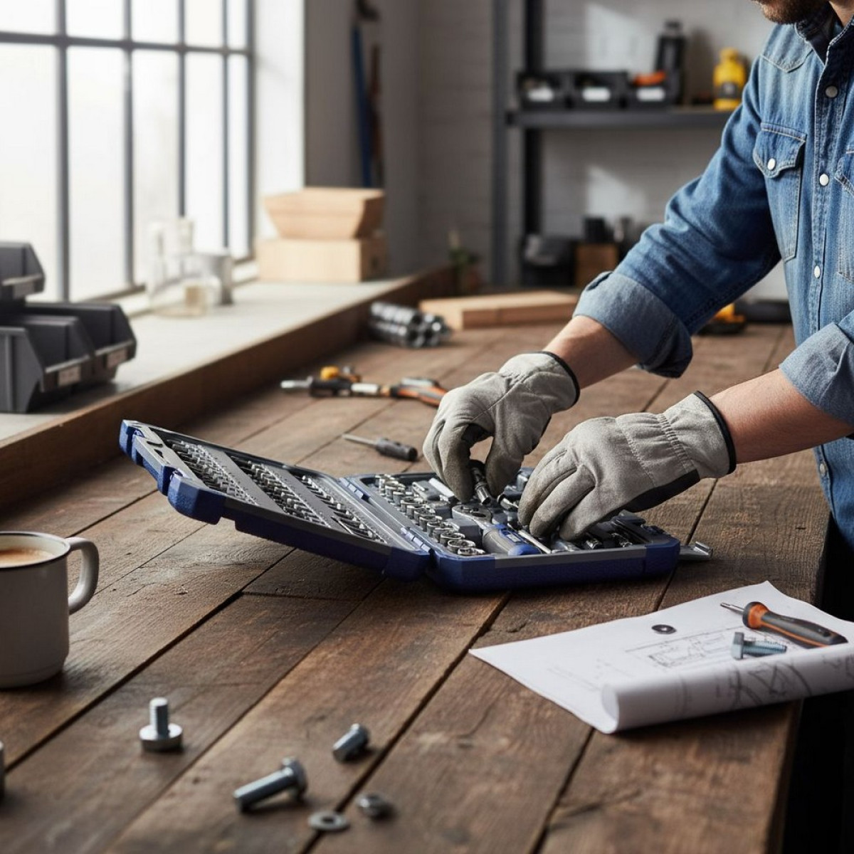 Набор инструментов профессиональный 1/4" и 1/2" 94 ед. Haisser BLACK 70254