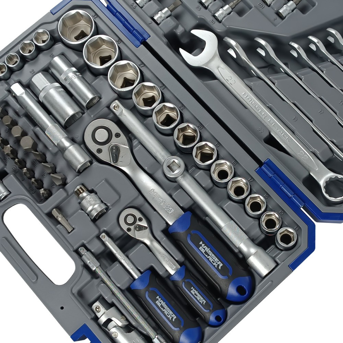 Набір інструментів професійний 1/4" і 1/2" 82 од. Haisser BLACK 70253