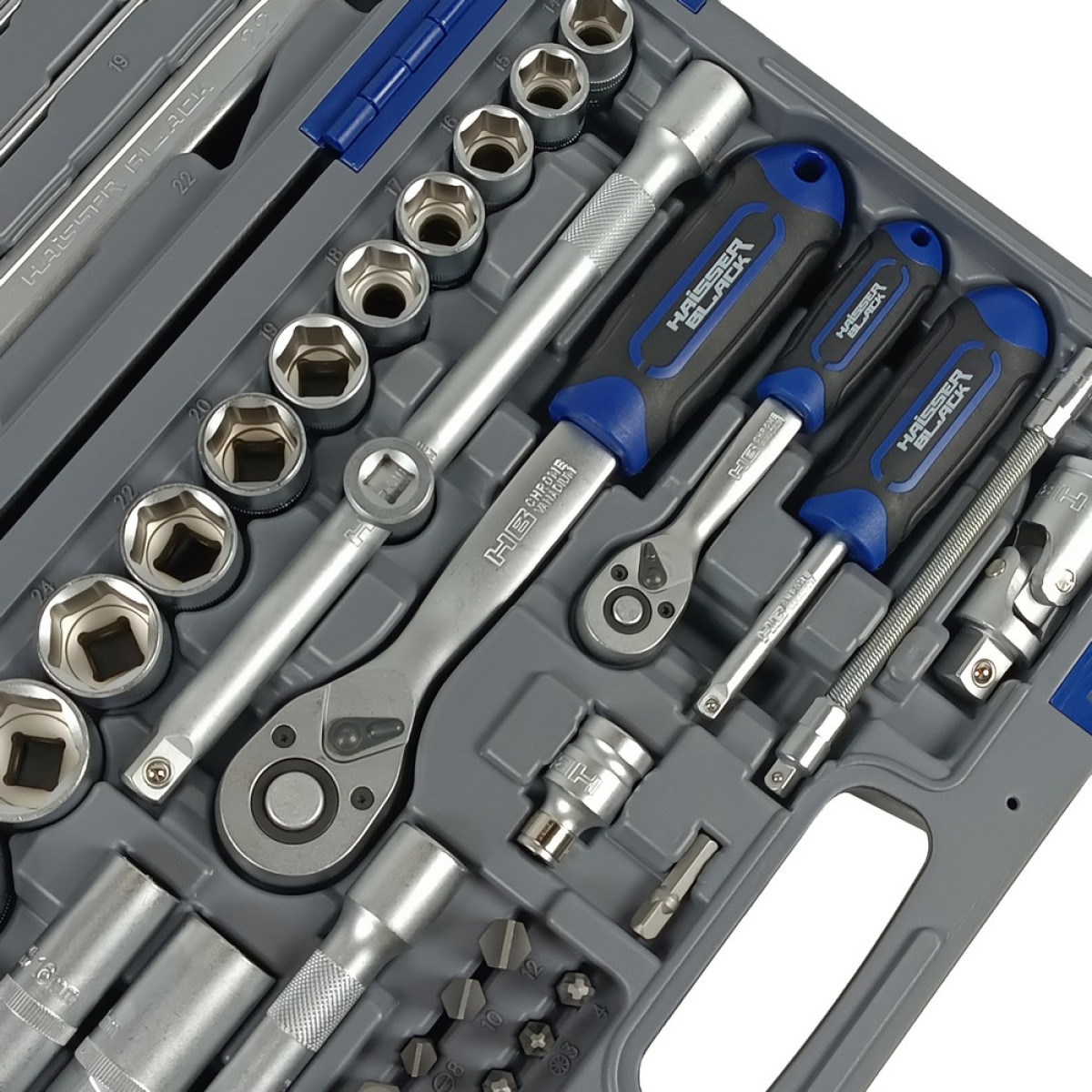 Набір інструментів професійний 1/4" і 1/2" 82 од. Haisser BLACK 70253