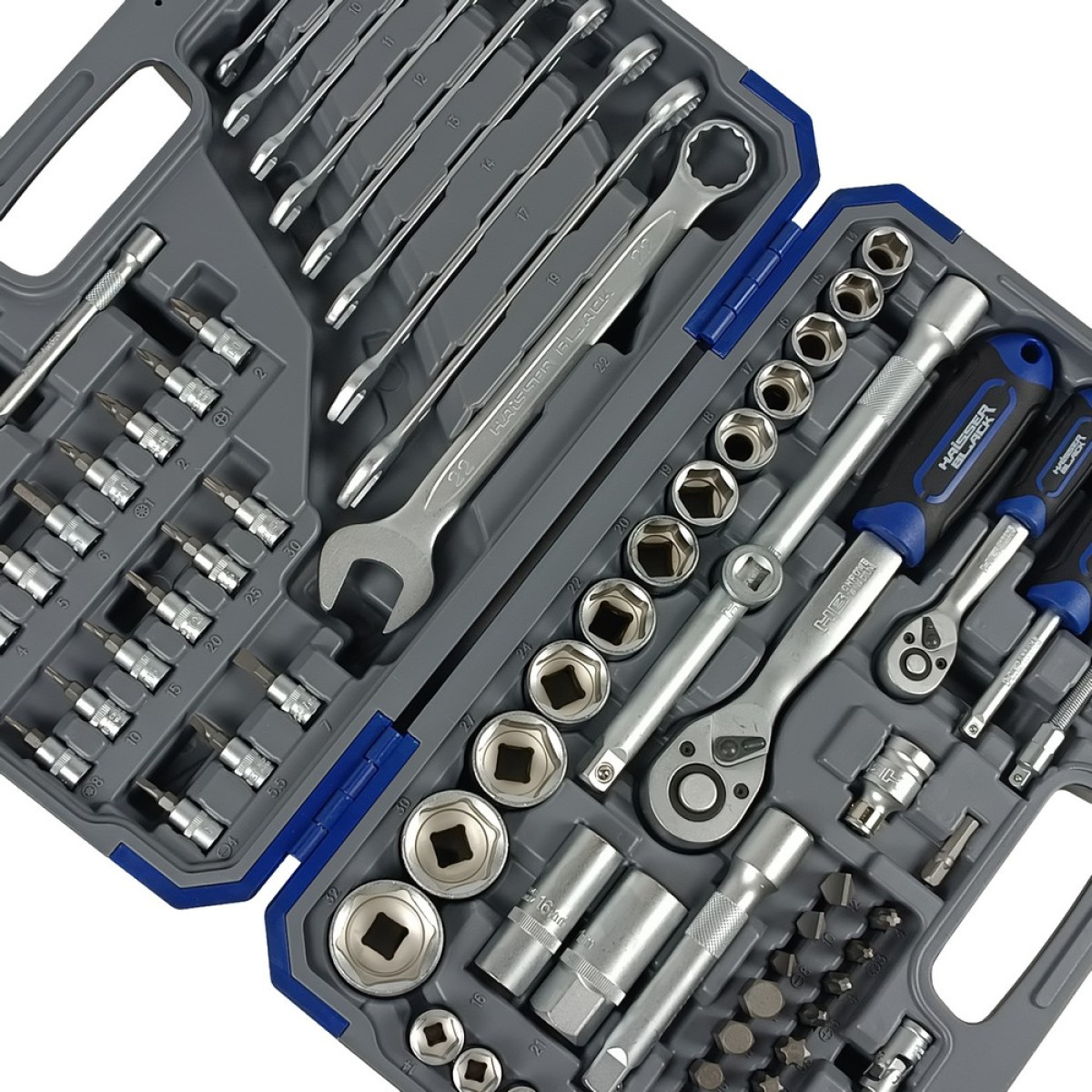 Набір інструментів професійний 1/4" і 1/2" 82 од. Haisser BLACK 70253