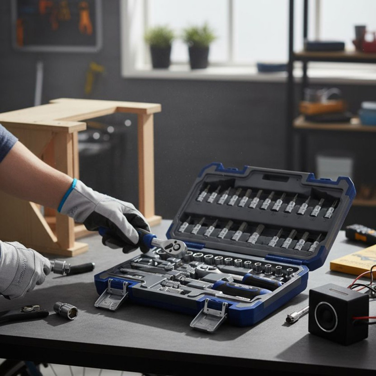 Набір інструментів професійний 1/4" і 1/2" 108 од. Haisser BLACK 70255