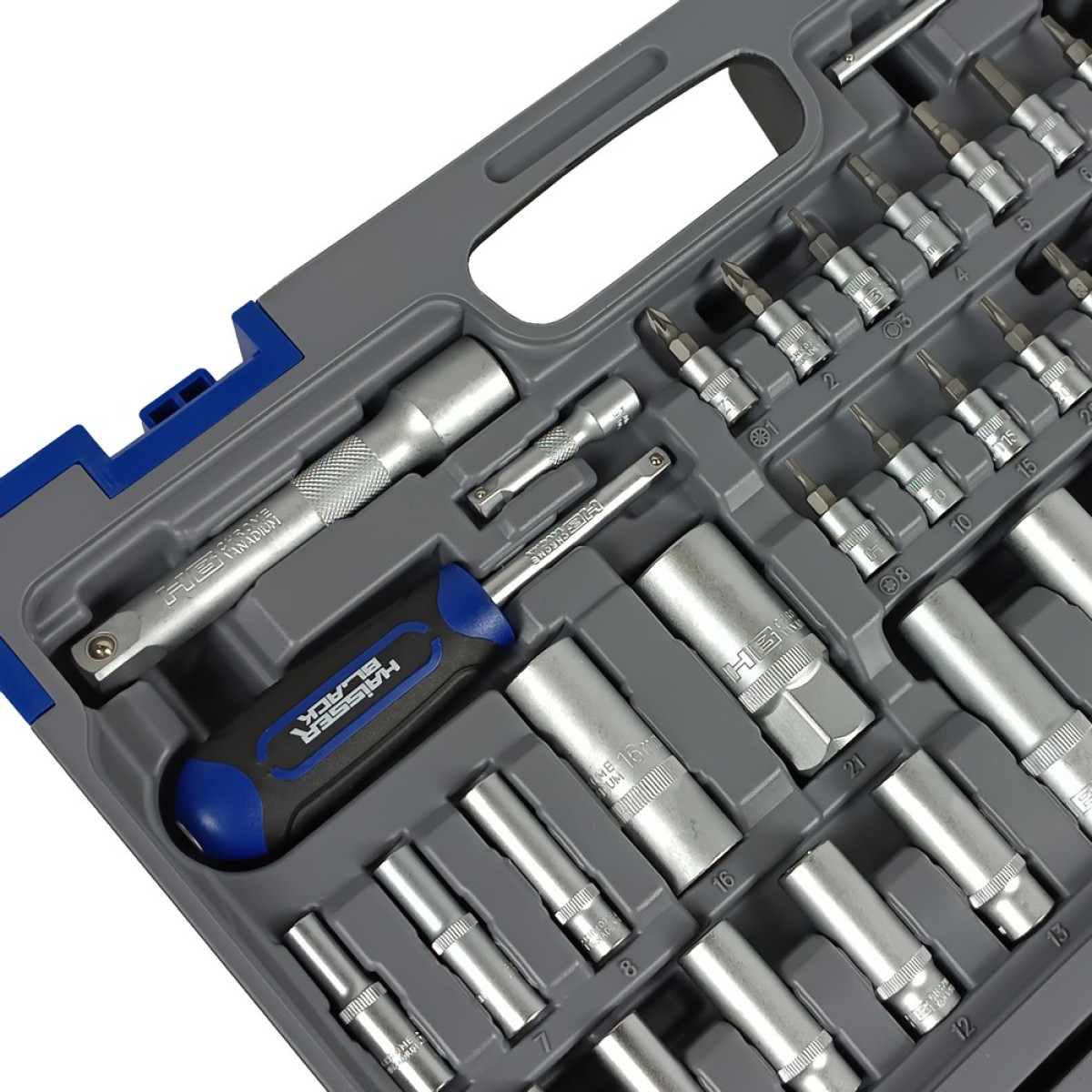 Набір інструментів професійний 1/4" і 1/2" 108 од. Haisser BLACK 70255