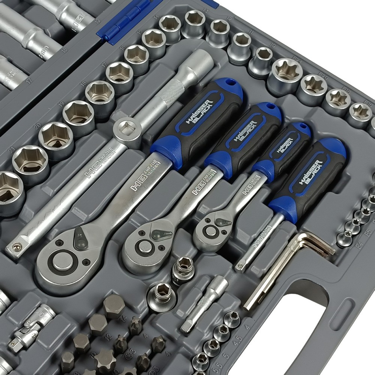 Набір інструментів професійний 1/4" і 3/8" і 1/2" 151 од. Haisser BLACK 70257