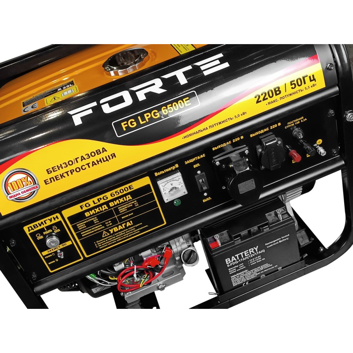 Генератор бензогазовый Forte FG LPG6500E