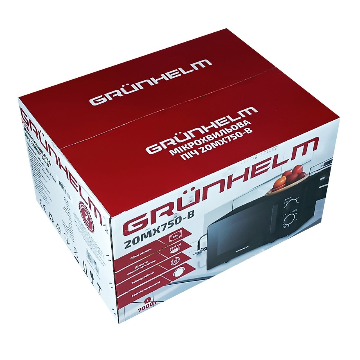 Мікрохвильова піч Grunhelm 20MX750-B