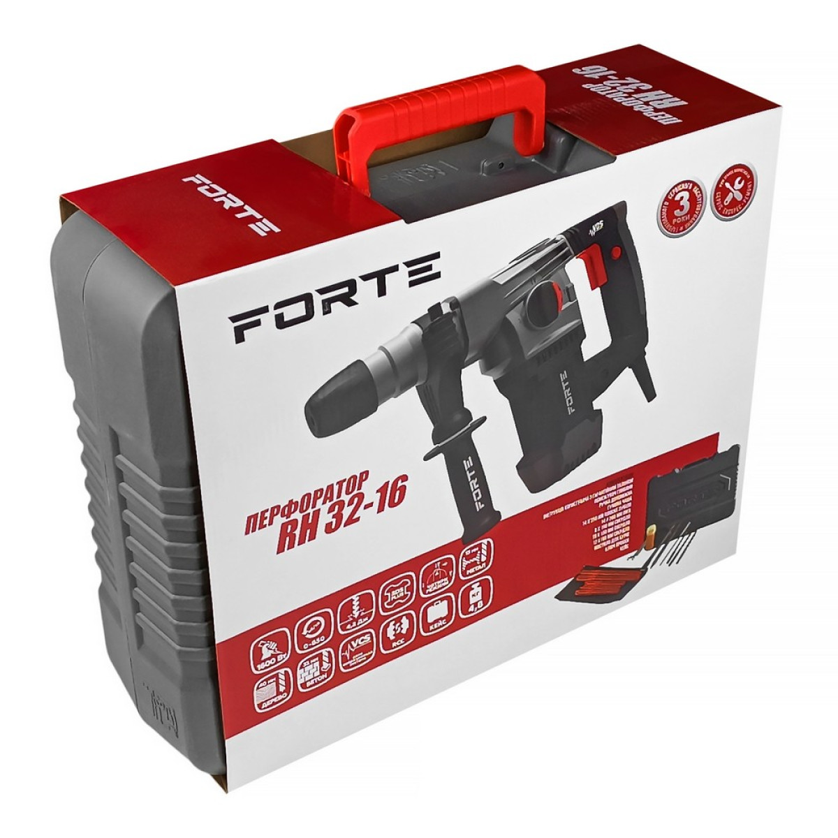 Перфоратор SDS-PLUS - RH 32-16 1600Вт, 32мм Forte