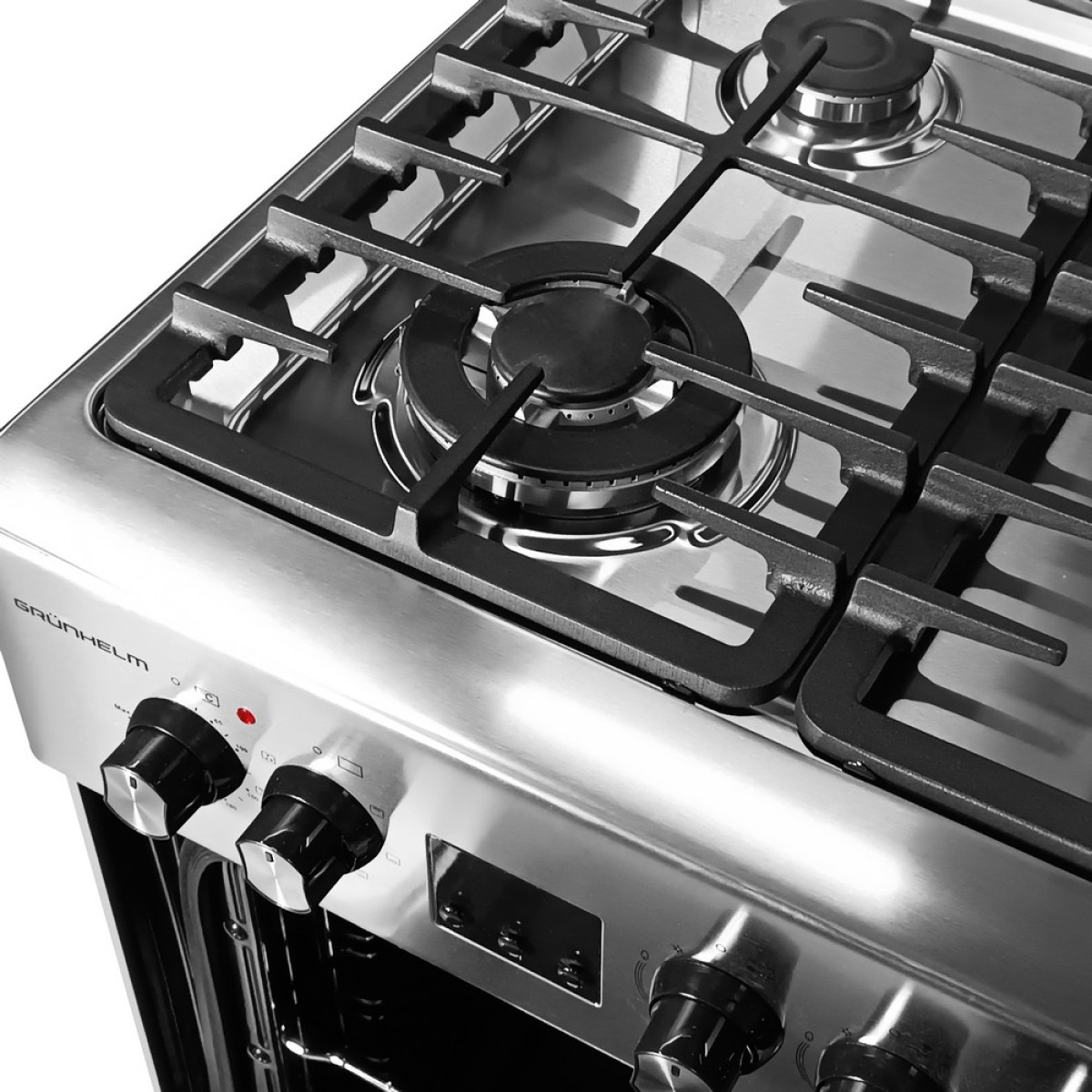 Плита газоелектрична Grunhelm FD66234I Нержавійка
