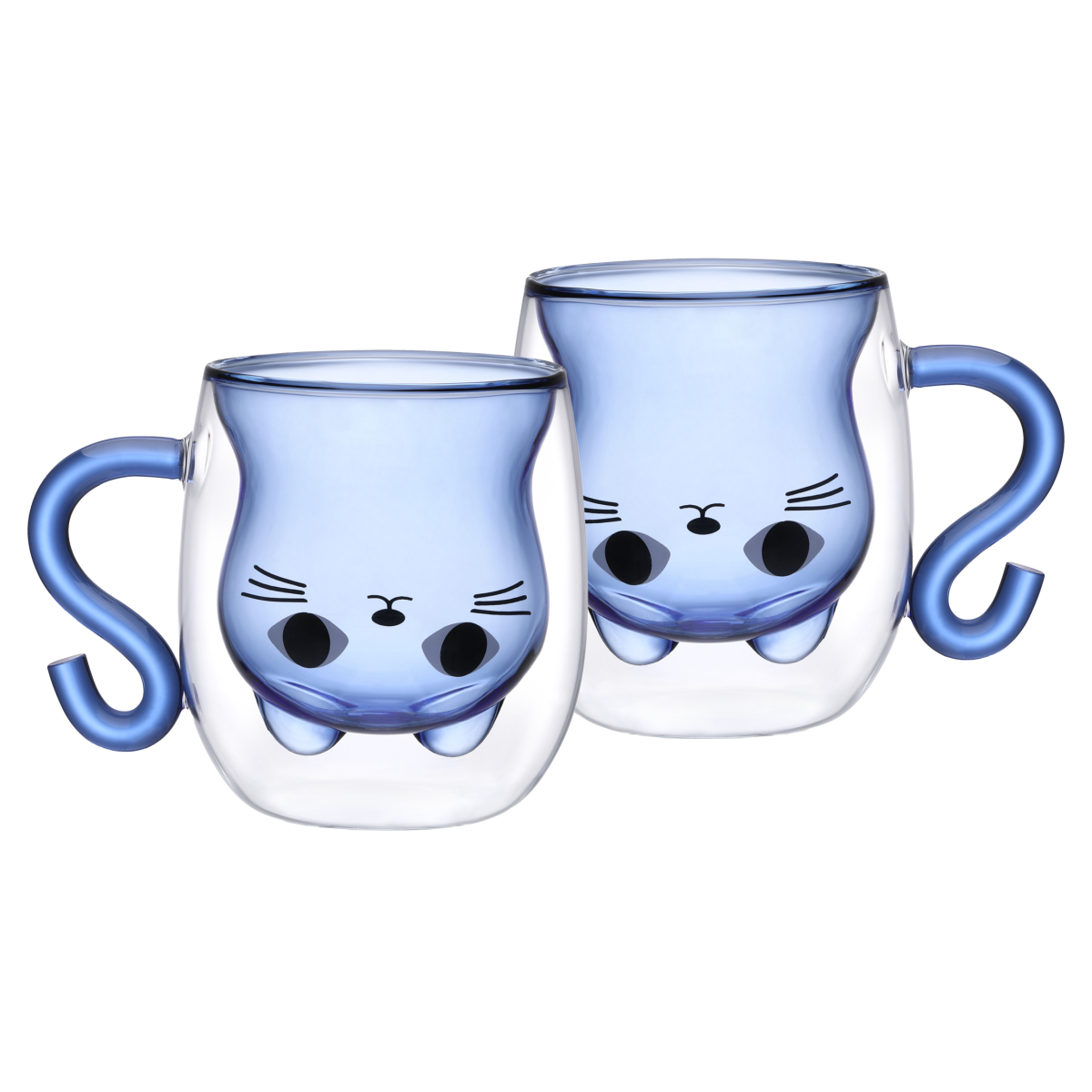 Набор чашек VT-5318-250 KITTY BLUE с двойным дном 2 шт. 250мл Vittora