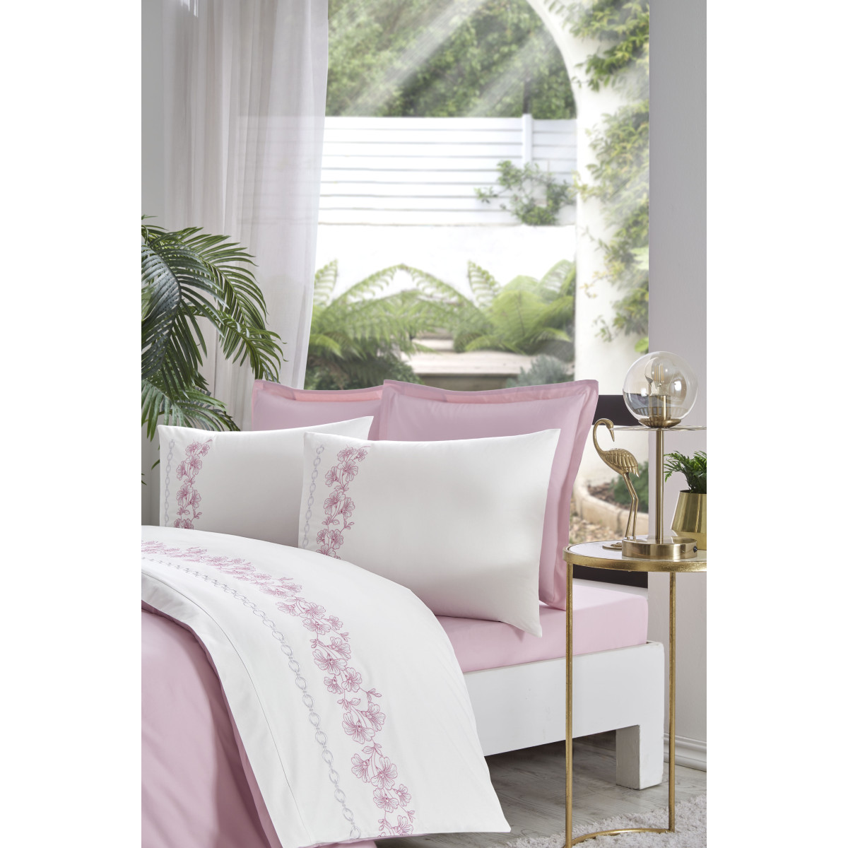 Комплект постельного белья CK BOUTIQUE PEMBE PETRA розовый, евро OZDILEK