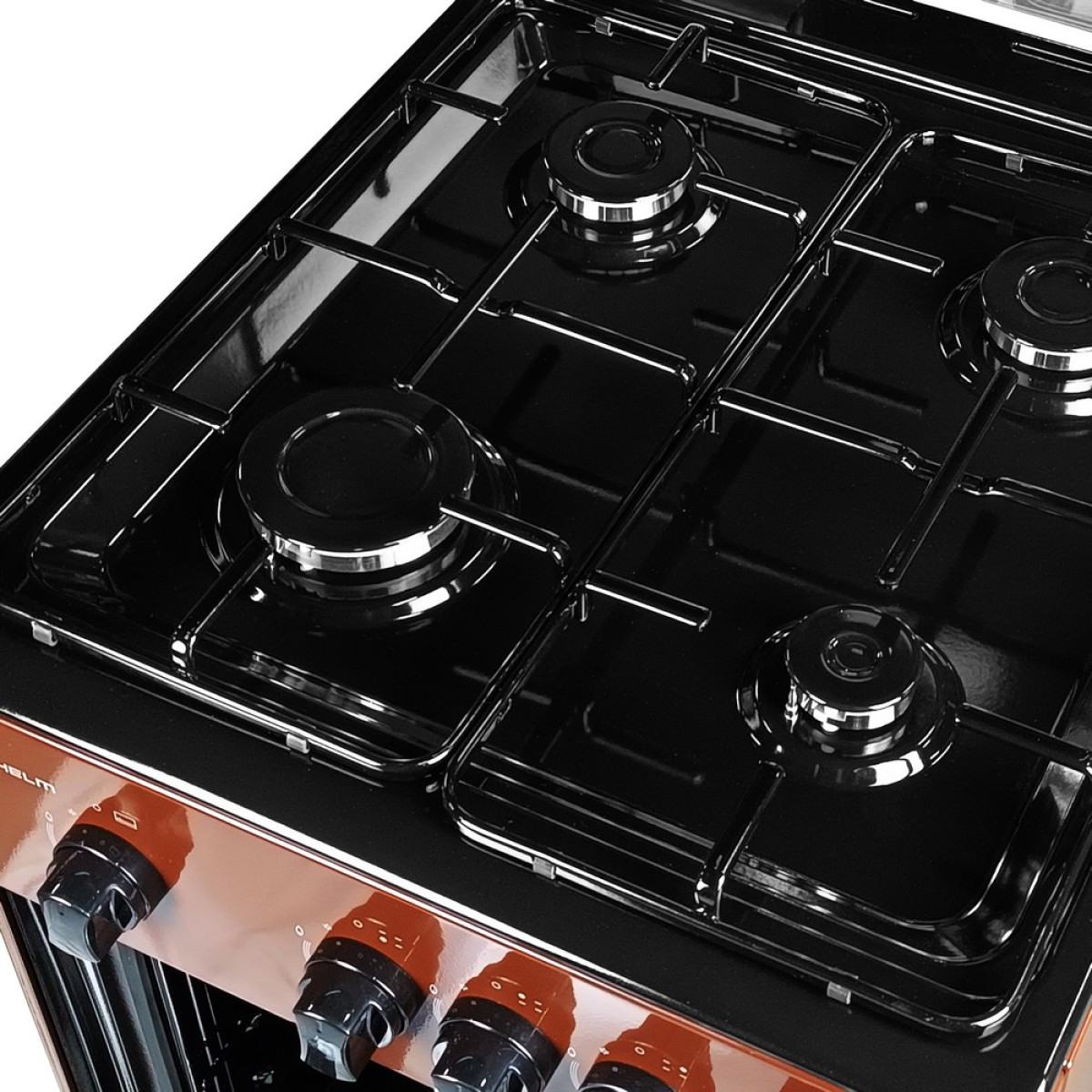 Плита газова Grunhelm G4FG5612BRB Коричнево-чорна