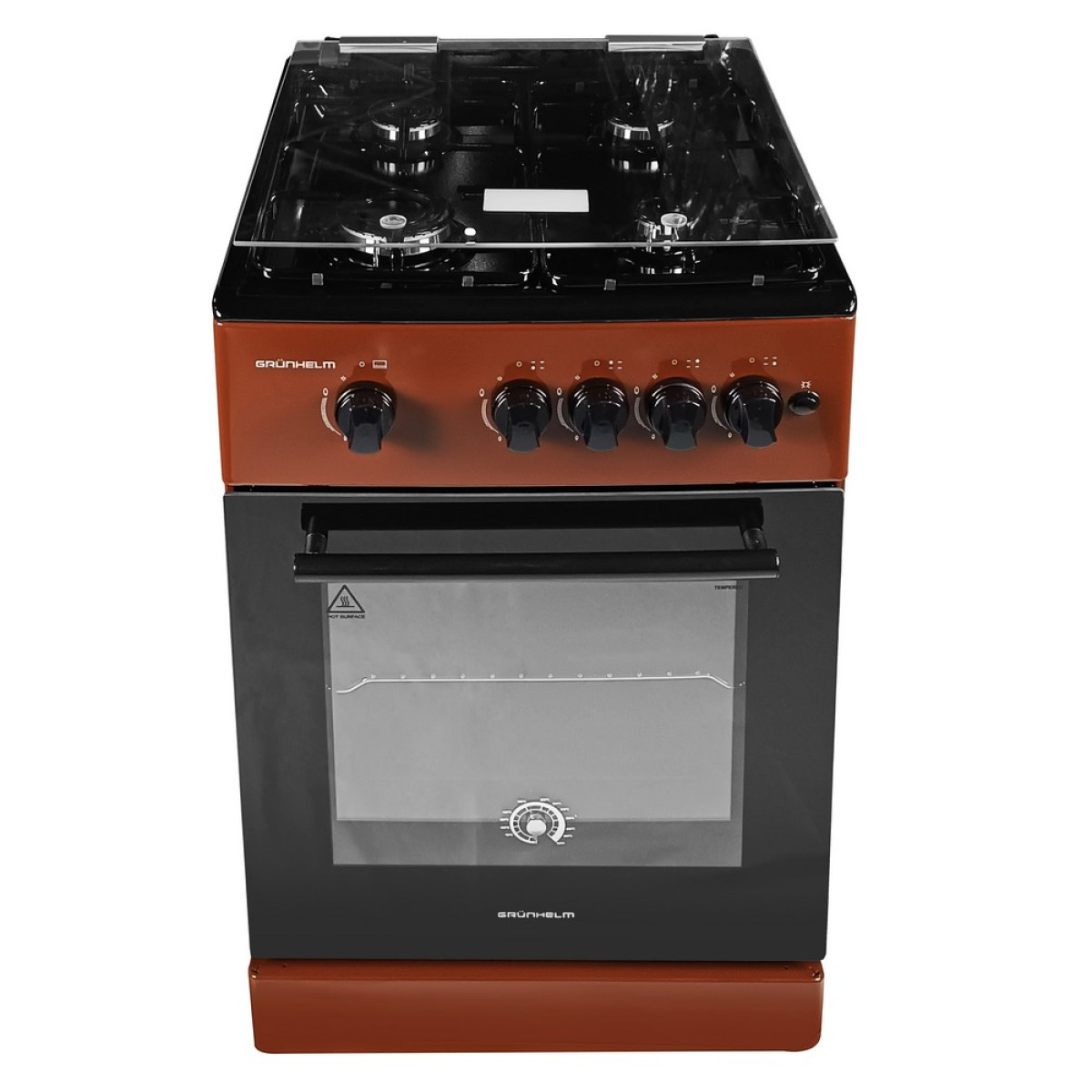 Плита газова Grunhelm G4FG5612BRB Коричнево-чорна