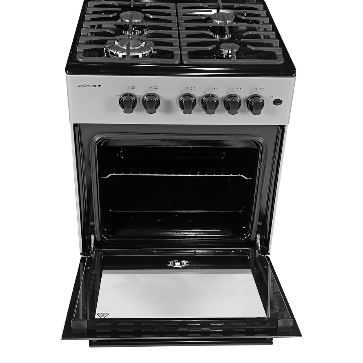 Плита газова Grunhelm G4FG66124GB Сіро-чорна