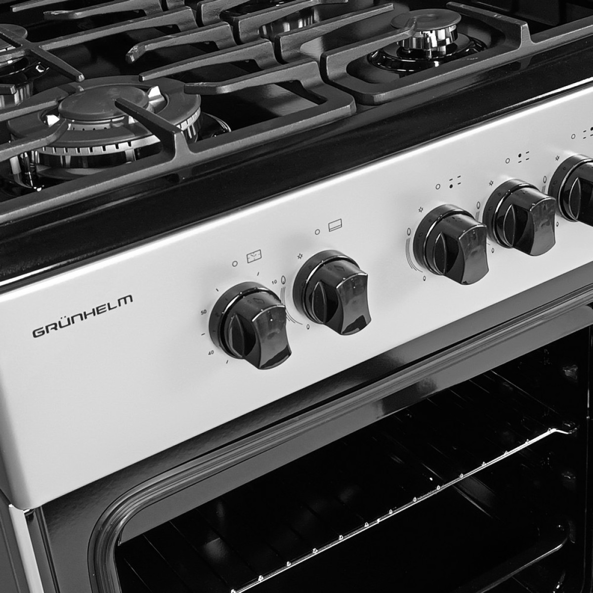 Плита газова Grunhelm G4FG66124GB Сіро-чорна