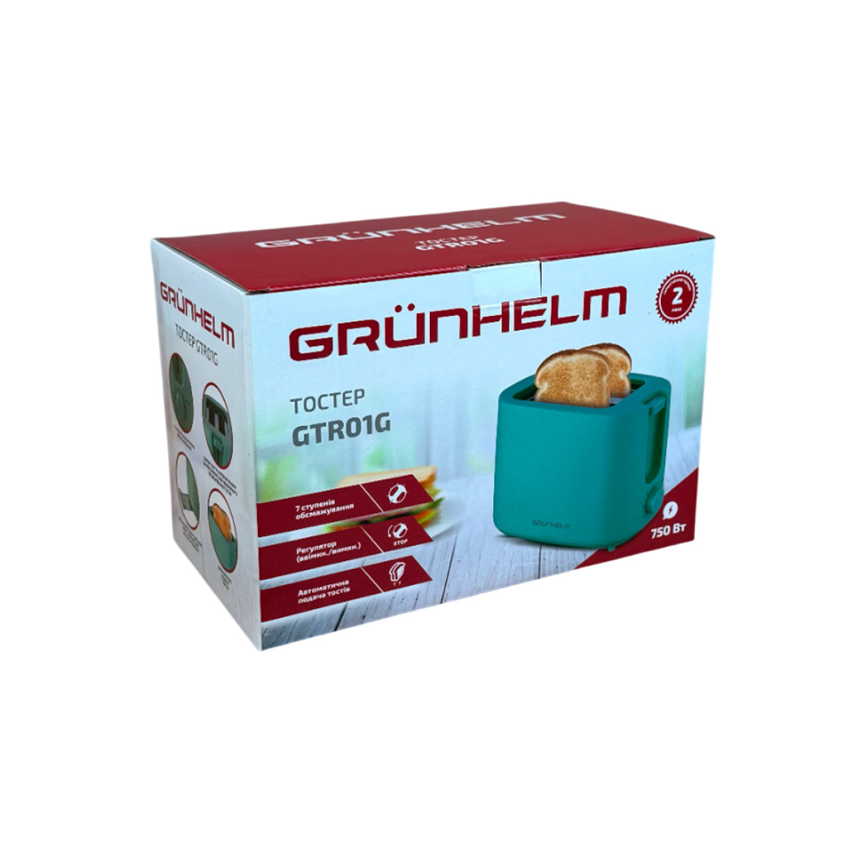 Тостер GTR01G Grunhelm зелений
