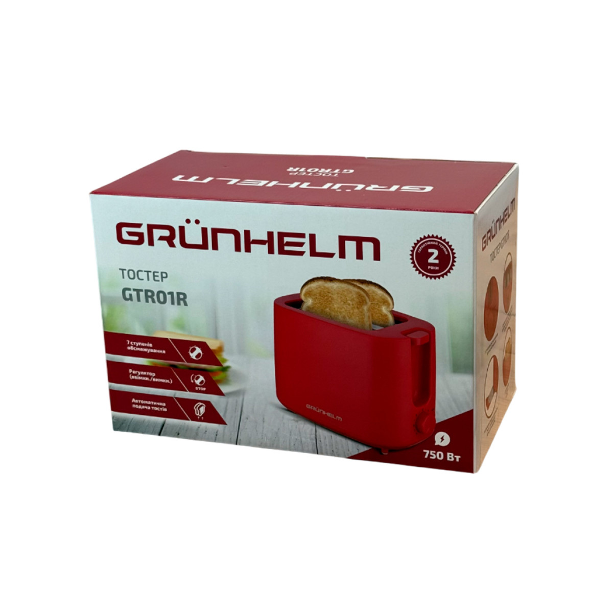 Тостер GTR01R Grunhelm красный