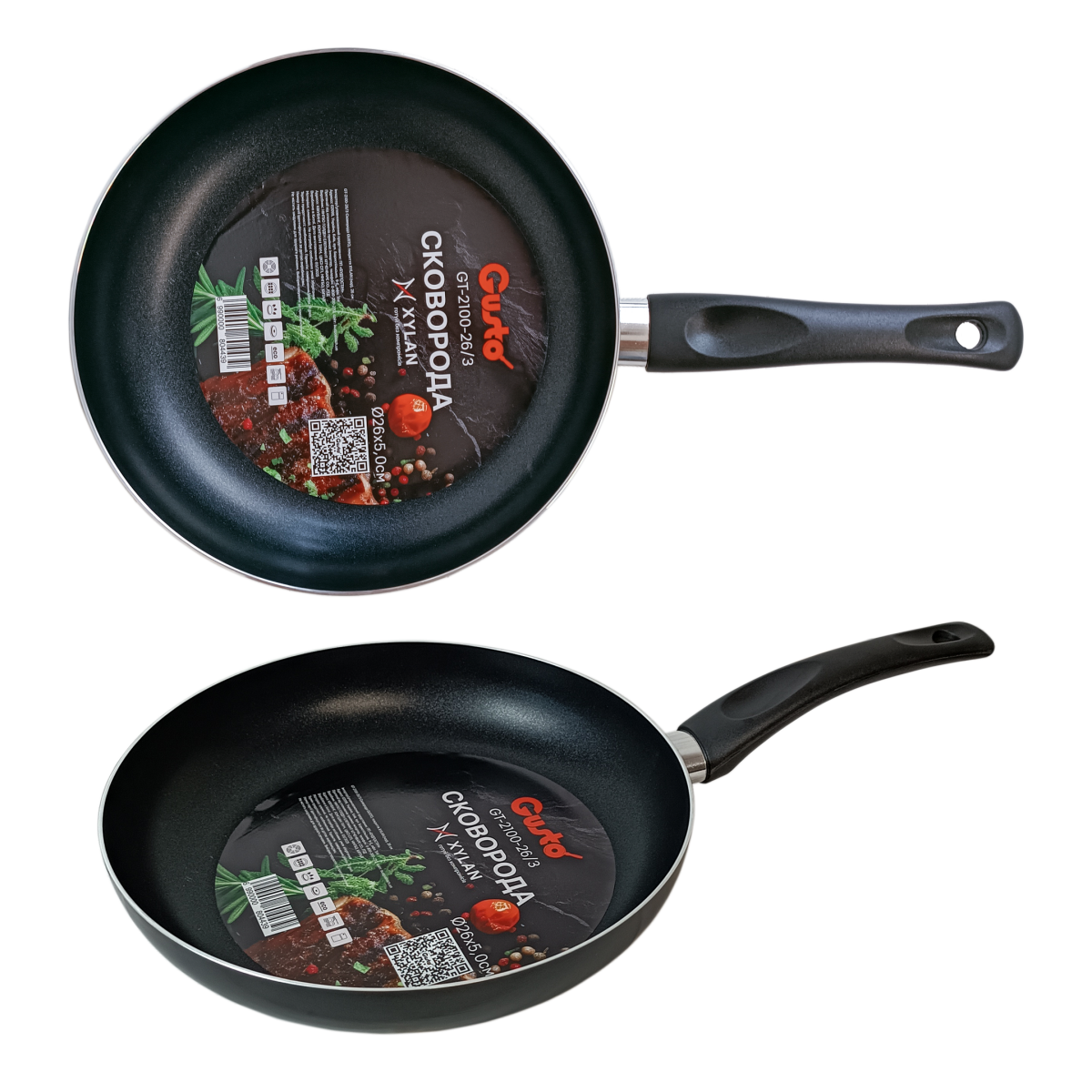 Сковорода GT-2100-28/3 покриття XYLAN 28 см Gusto