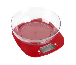 Grunhelm KES-1PR Ваги кухонні з чашею (червоні)