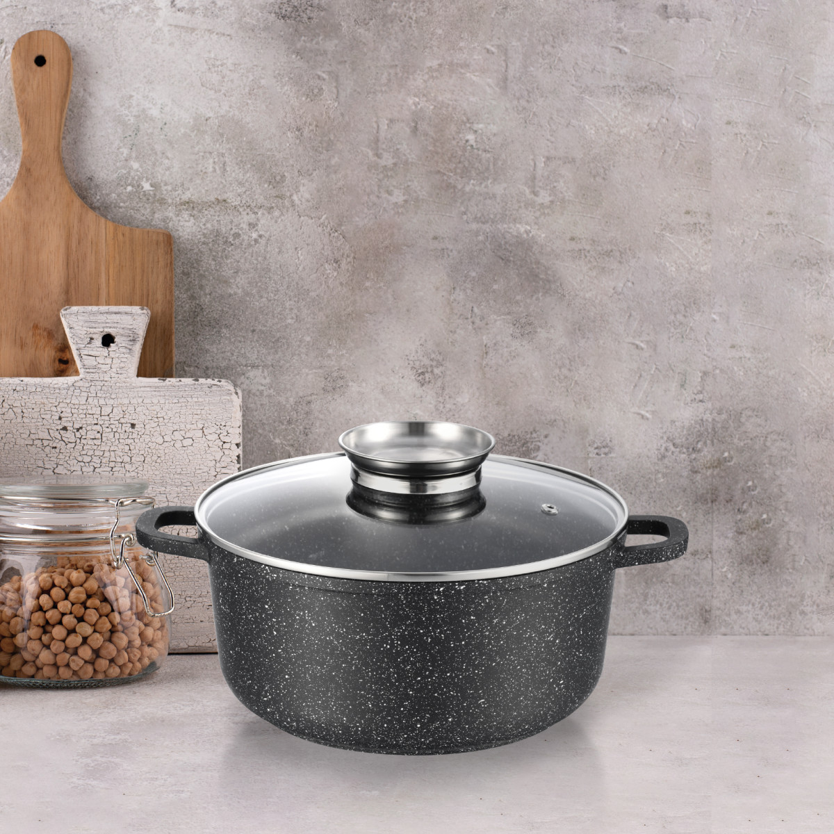 Каструля GT-2404-24 покриття MARBLE (24x11,5cм) 4,5л Gusto