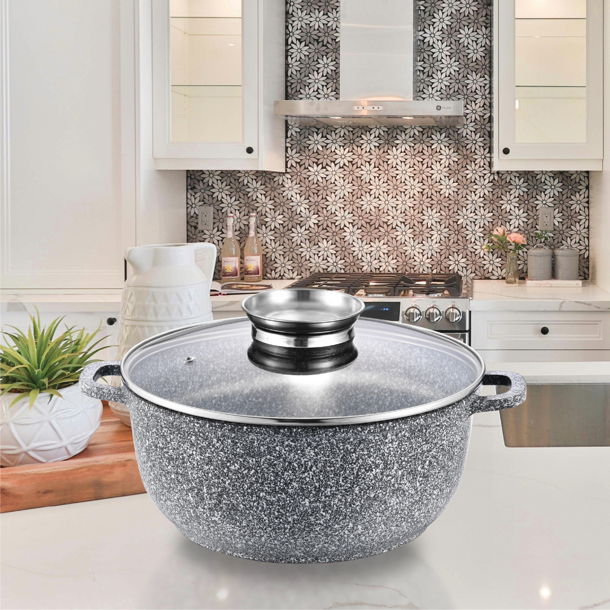 Каструля GT-2604-24 покриття CERAMIC SNOW (24x11,5cм) 4.5л Gusto