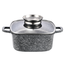 Каструля квадратна GT-2704-20 покриття CERAMIC SNOW (20x9cм) 2,8л Gusto