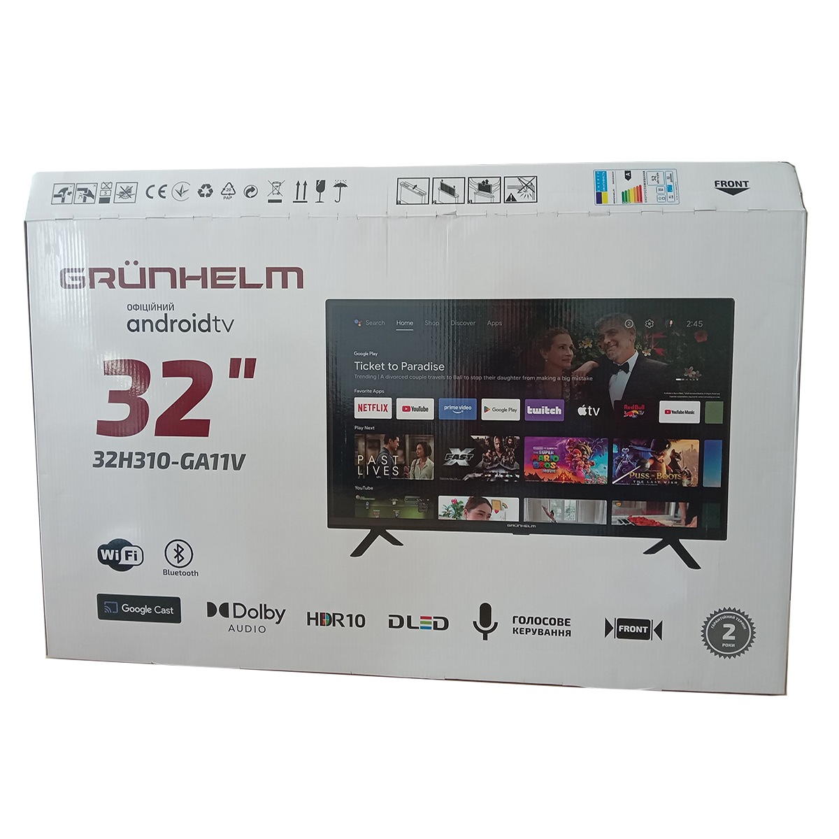 Телевизор 32" Google Android 11 Smart TV 32Н310-GA11V Grunhelm