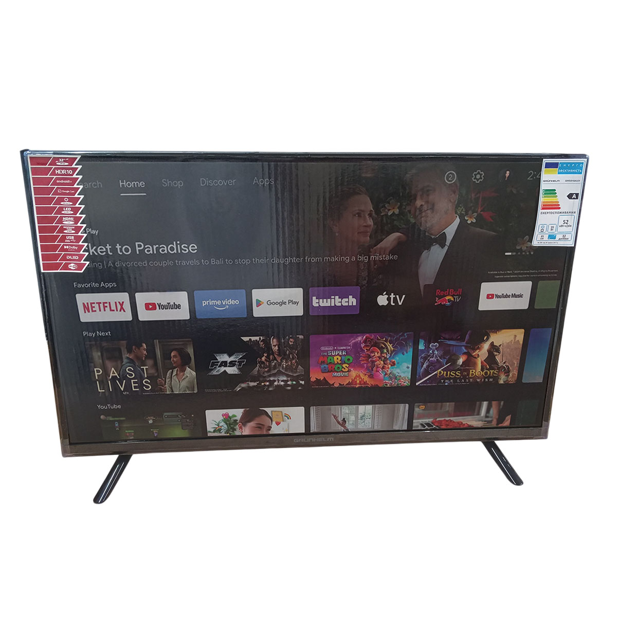 Телевизор 32" Google Android 11 Smart TV 32Н310-GA11V Grunhelm