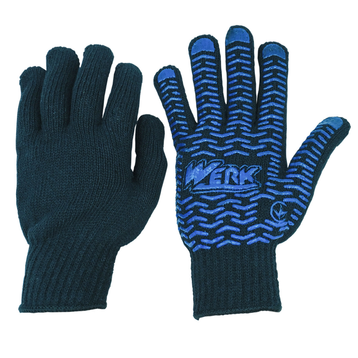 Рукавички ХБ чорні, синій ПВХ Werk WE2166Н