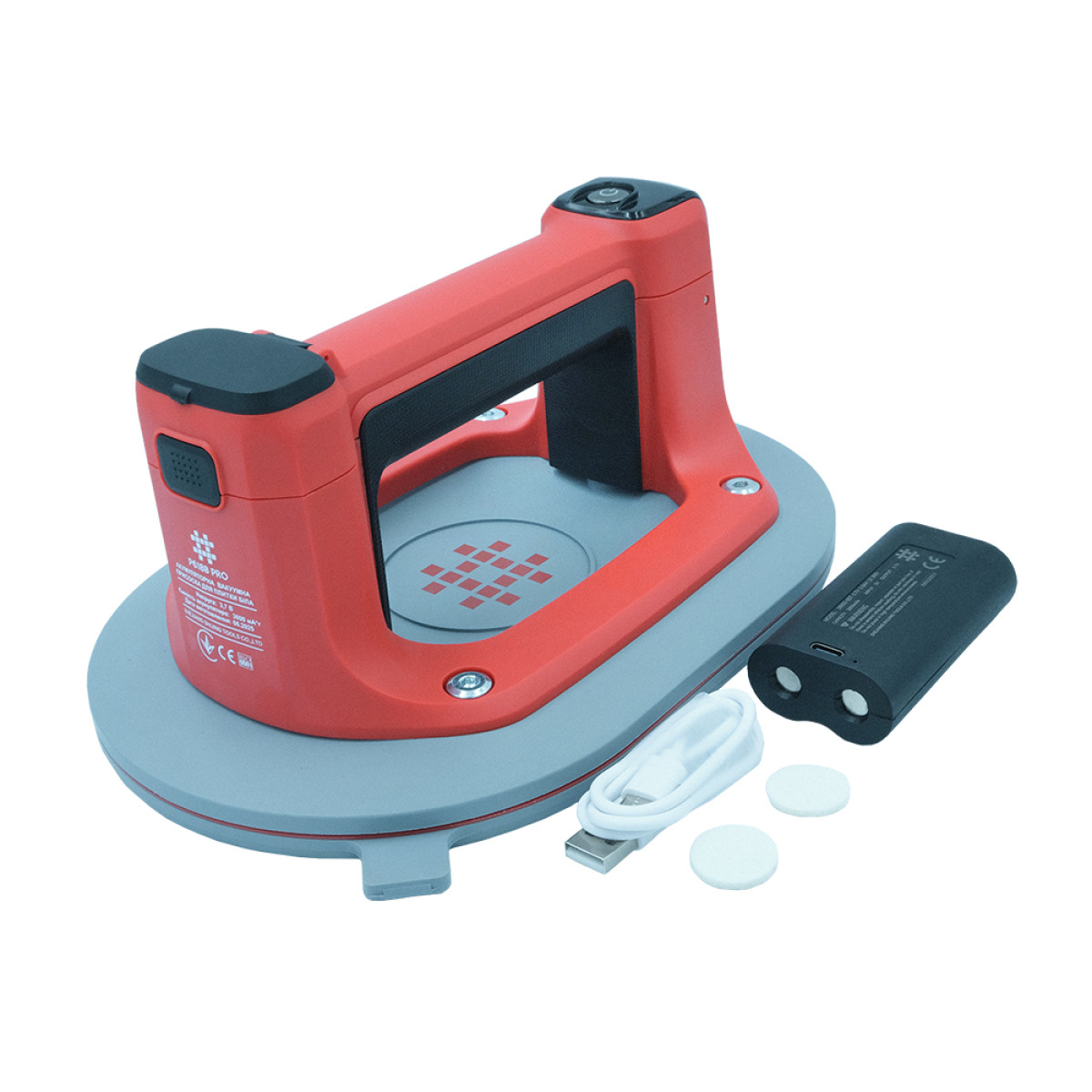 Аккумуляторная вакуумная присоска для плитки P618BPRO 247x167 мм 220 кг Shijing